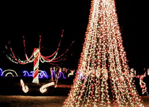 An image of some of the decorations you can drive by at Christmas Carnival of Lights.