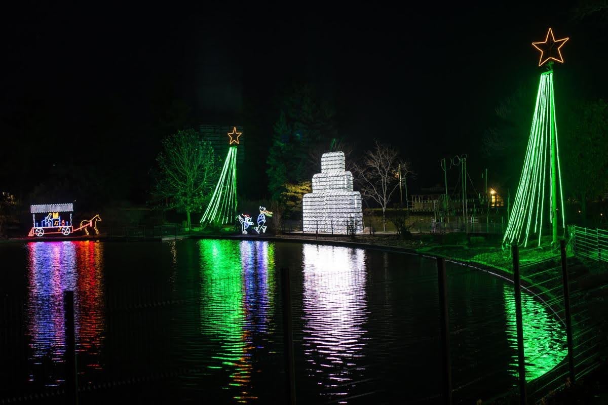 An image of lights standing up by our pond set up for Kiwanis Night. An image of lights standing up by our pond set up for Kiwanis Night.