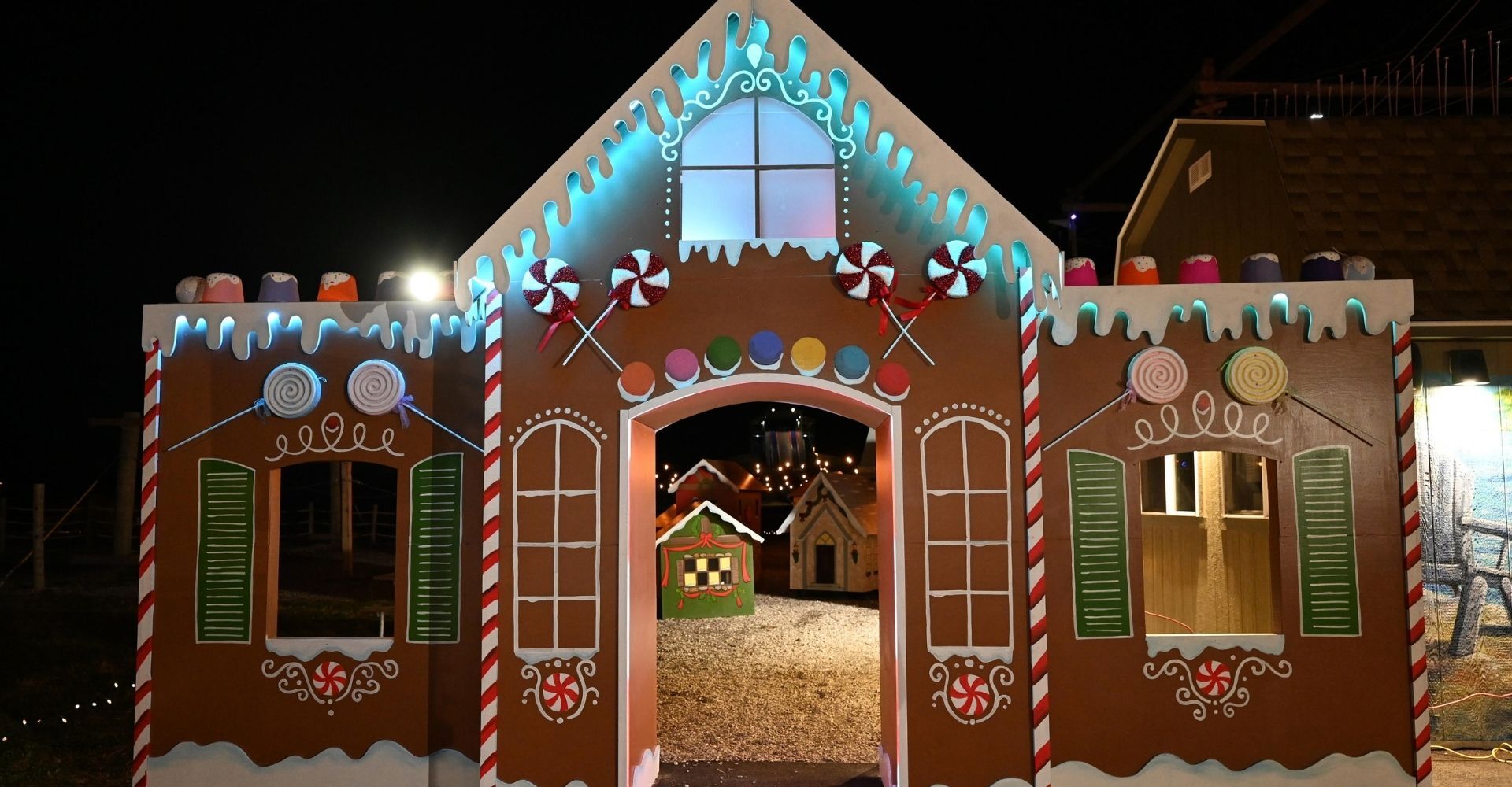 candy village gingerbread house at the Christmas Carnival of Lights candy village gingerbread house at the Christmas Carnival of Lights
