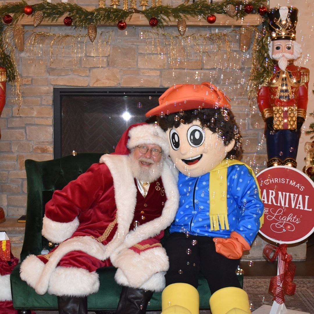 santa & Jax smiling for a photo in Santas Workshop santa & Jax smiling for a photo in Santas Workshop
